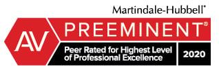 Martindale-Hubbell | AV Preeminent | Peer Rated for Highest Level of Professional Excellence 2020